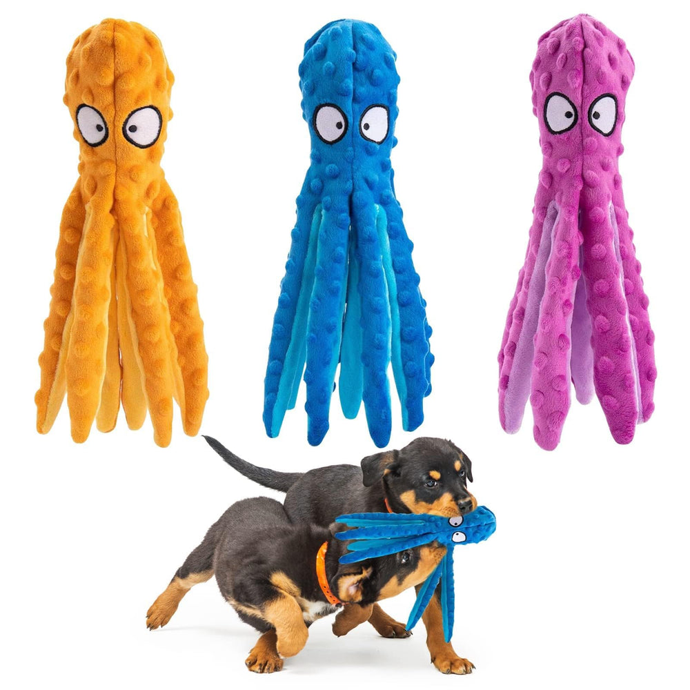 Alphatool squeaky orange octopus dog toy for interactive play