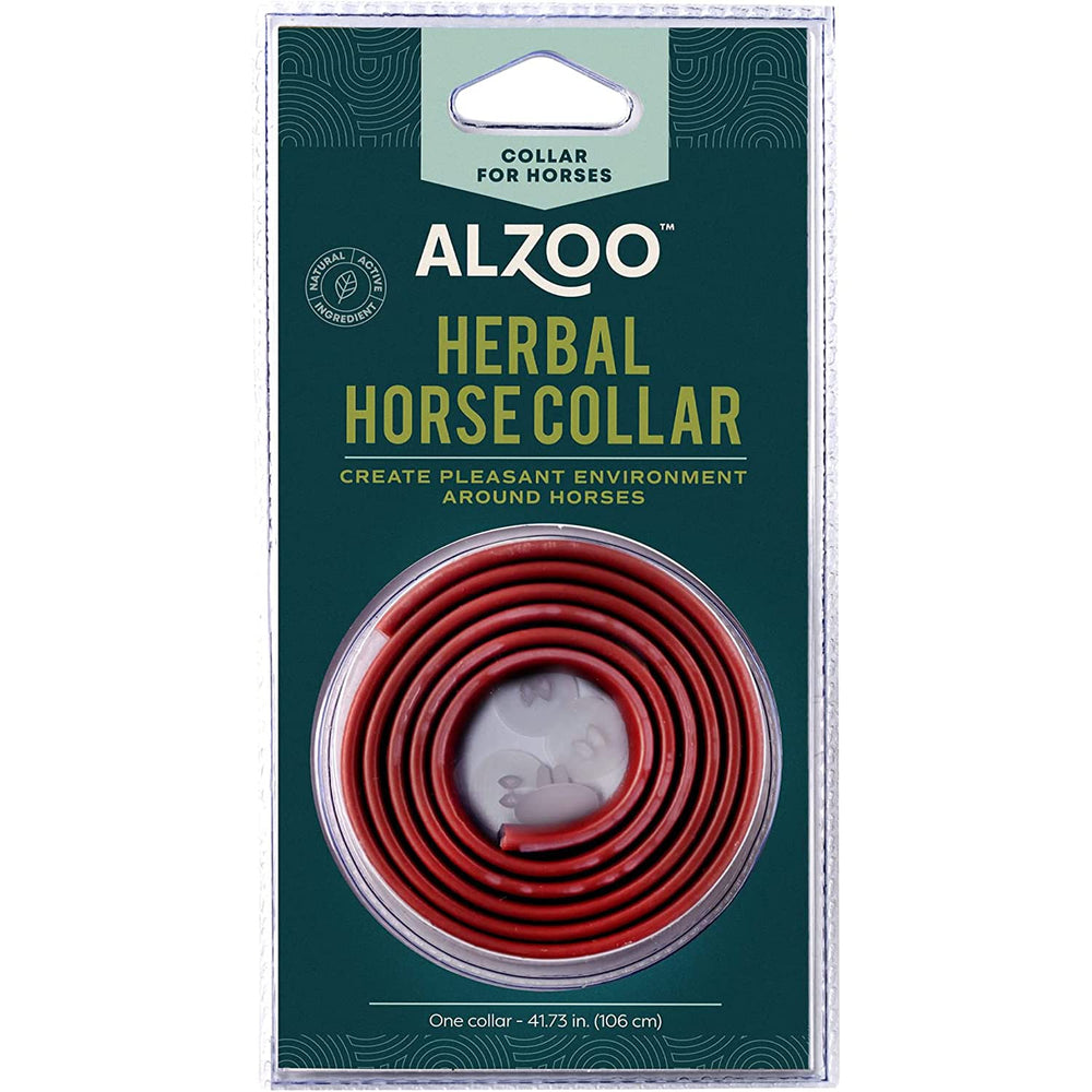 ALZOO Herbal Horse Collar packaging showing eco-friendly materials and setup.