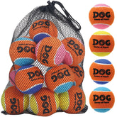 AMA SPORT squeaky dog balls 2.5-inch, high-visibility colors for easy locating during fetch.