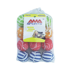 AMA SPORT squeaky tennis ball for dogs, 2.0 inches, bright colors for easy visibility.