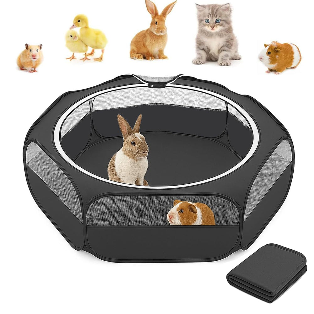 Amakunft 2-in-1 playpen with waterproof mat, pop-up setup for quick indoor use.
