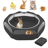 Amakunft 2-in-1 playpen with waterproof mat, pop-up setup for quick indoor use.