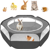 Amakunft small animal pop-up playpen folded for easy transport.