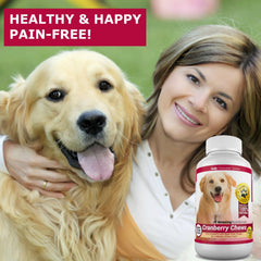 Amazing Nutritionals cranberry dog chews bacon flavor close-up for tasty daily bladder support.