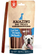 Amazing Dog Treats 12-inch bully sticks pack for dogs, ideal bulk chews for daily dog treats.