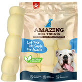 Amazing Dog Treats beef cheek rolls 10-inch pack for long-lasting chewing and dental support.