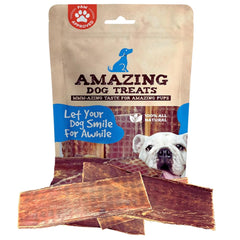 Amazing Dog Treats beef gullet jerky 5-6 inch pieces, ideal training reward
