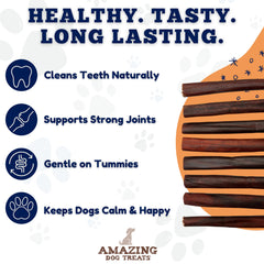 Amazing Dog Treats collagen stick 12 inch open bag reveals 50-count packaging