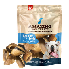 Amazing Dog Treats cow hooves 25pc pack for protein-rich, low-fat chewing.