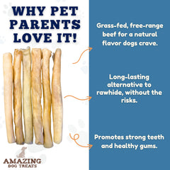 Amazing Dog Treats collagen-stick dog-chewing image demonstrates dental stimulation and clean teeth