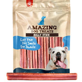 Amazing Dog Treats medium bully sticks 15-pcs pack for long-lasting chew.