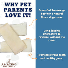 Amazing Dog Treats thick-cut beef cheek chew for long-lasting enjoyment.