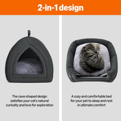 Amazon Basics Cat Cave Bed interior view showing private space.