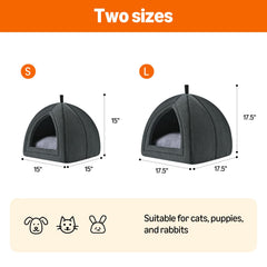 Amazon Basics cat cave bed removable cushion demonstrates easy cleaning and hygienic comfort.