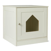 Amazon Basics litter box enclosure front view showing hidden setup and clean lines