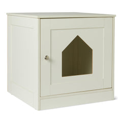 Amazon Basics litter box enclosure front view showing hidden setup and clean lines