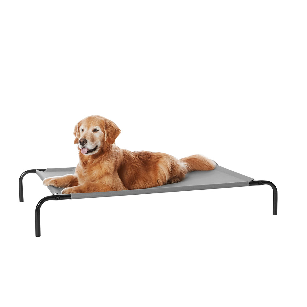 Amazon Basics cooling elevated dog bed in grey for large breeds with breathable mesh
