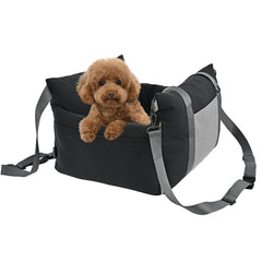 Amazon Basics Dog Car Seat front view shows elevated height for better window views.