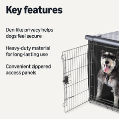 Heavy-duty material close-up on the Amazon Basics crate cover