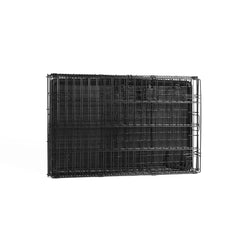 Amazon Basics dog crate divider panel illustrates adjustable space for growing dogs