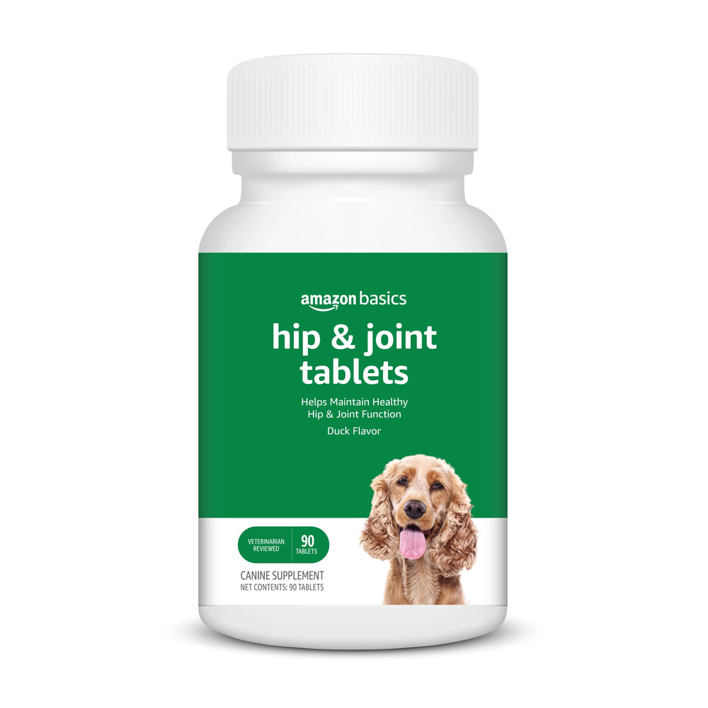 Amazon Basics dog hip chewables bottle front for daily joint support