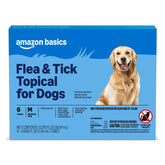 Amazon Basics flea and tick treatment for medium dogs in a 6-dose pack for easy protection.
