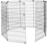 Amazon Basics foldable dog playpen round 60x60x48 inches for versatile indoor-outdoor containment.