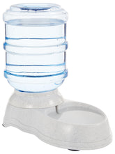 Amazon Basics gravity pet water dispenser, 1-gallon capacity, helps reduce refills for pets.