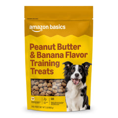 Amazon Basics dog treats in a 2-pound bag, ideal for training rewards.