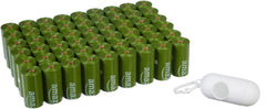 Amazon Basics unscented poop bags on a roll with dispenser for easy pickup