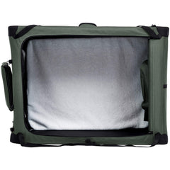 Amazon Basics ventilated crate with mesh windows promoting airflow and visibility