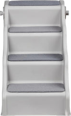 Amazon Basics ready-to-use folding pet stairs simplify setup for aging or injured pets.