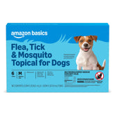 Amazon Basics topical flea treatment for medium dogs in a six-dose pack.