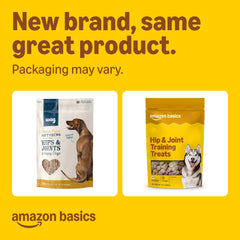 Amazon Basics ingredient label highlights glucosamine and chondroitin for joint-support ingredients.