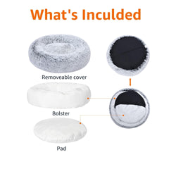 Amazon Basics donut bed cushioned bolster rim for burrowing pets