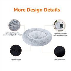 Amazon Basics donut bed faux fur close-up highlighting plush warmth