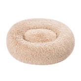 Amazon Basics washable donut pet bed with plush fur for cozy naps.