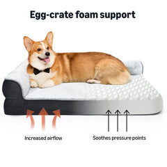 Soft plush fabric texture of Amazon Basics dog bed