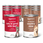 Amazon Basics wet dog food Country Stew can pack, ideal for easy dog meals