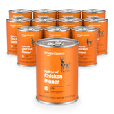 Amazon Basics wet dog food poultry loaf can pack 12 with real chicken for protein