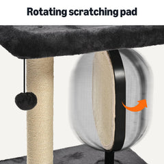 Amazon Basics cat tree removable iron scratching pad keeps claws engaged during play