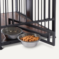 Amazon Basics 30-inch crate in walnut provides a compact pet nook and decor-friendly design.