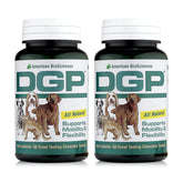 American BioSciences DGP two-bottle pack front view for convenient dog joint support.