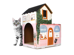American Cat Club Coffee House cat house offers cozy hideaway and play space.