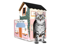 American Cat Club Coffee House scratching surface invites safe paw scratching.