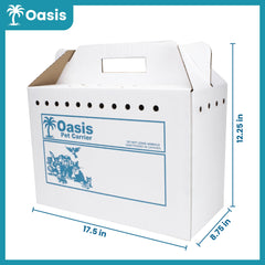 American Health Service carrier with ventilation openings for pet comfort.