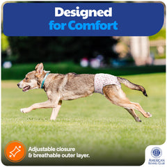 American Kennel Club wrap features breathable outer layer for comfort