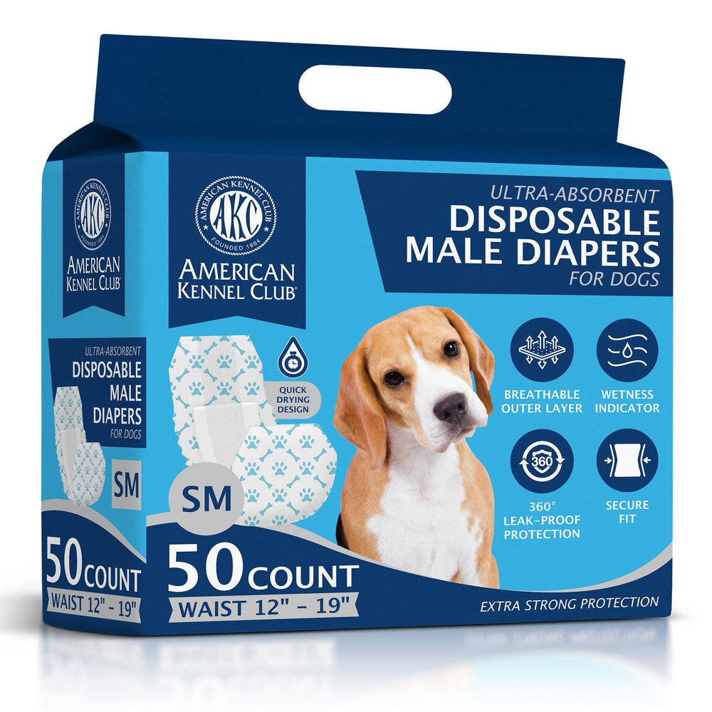 American Kennel Club male dog wrap packaging for easy disposal and mess control