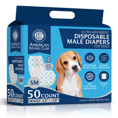 American Kennel Club male dog wrap packaging for easy disposal and mess control