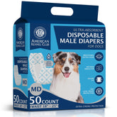 American Kennel Club wrap with wetness indicator signals when to change for comfort.